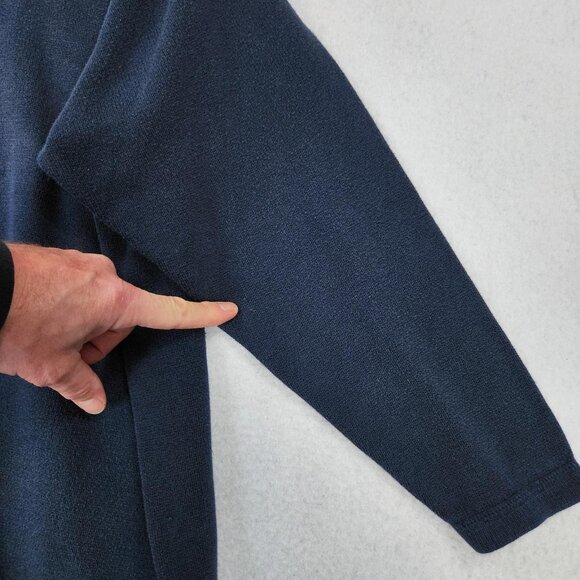 Eddie Bauer Sweater Womens Large Blue Cotton Crew Neck Vintage Knit Pullover - Picture 8 of 11